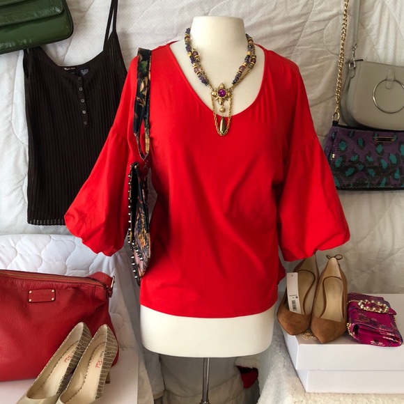 Massini Tops - MASSINI balloon sleeve top